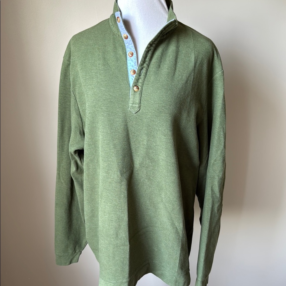 Orvis Green Quarter-Zip Sweater with Stand-Up Collar ⭐️